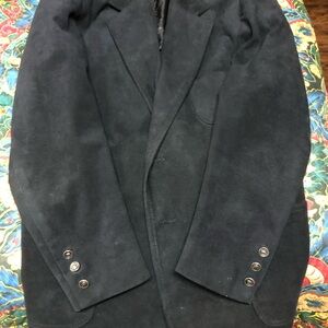 Black Wool Pea Coat with Tailored Silhouette